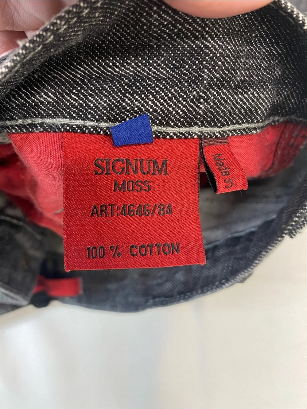 Signum Classic Straight Men’s Jeans In A Dark Wash 40x32 Red Accents